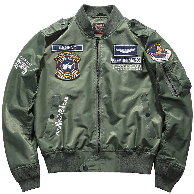 Miniature : Navy Blue Bomber Jacket with Patches