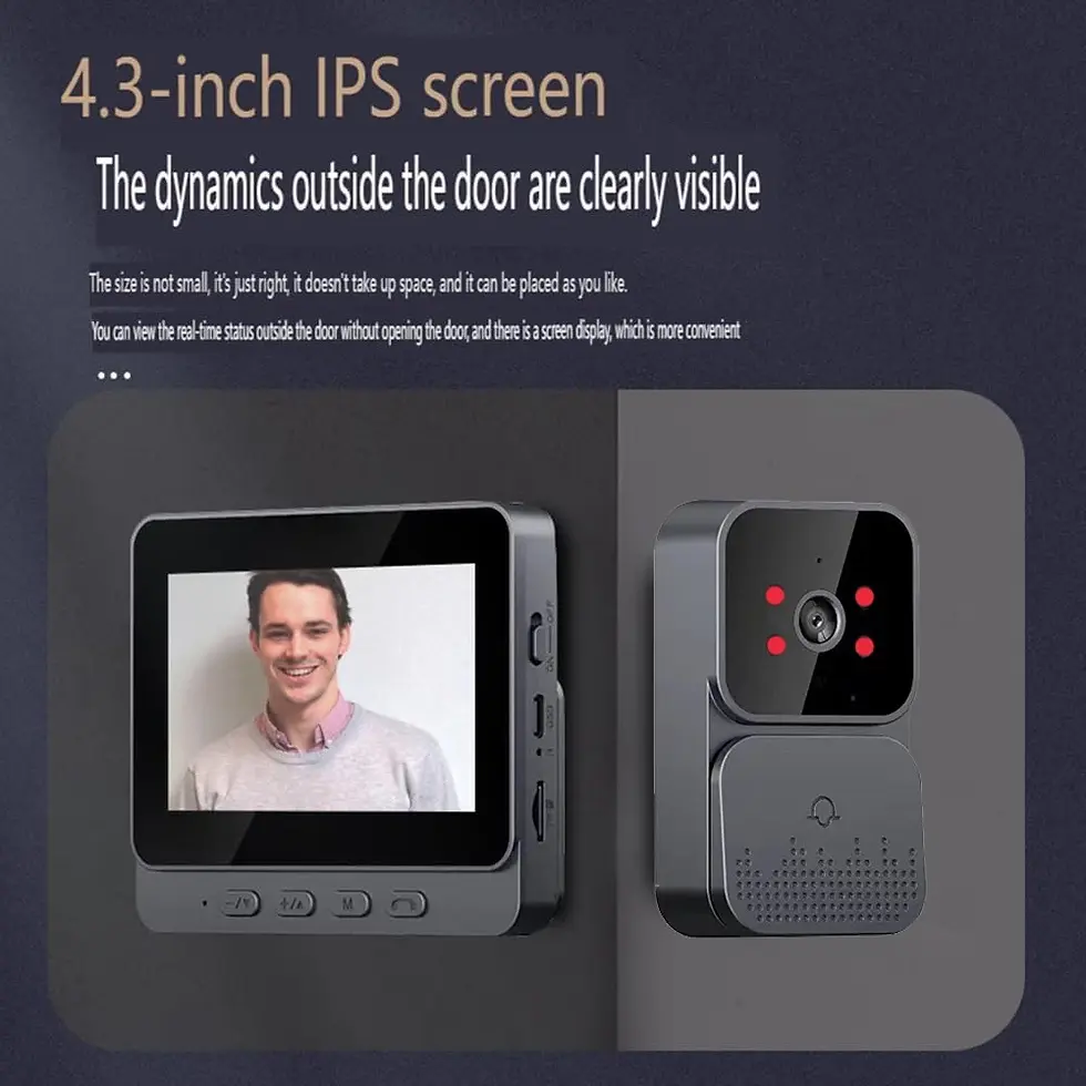 Miniatura: Doorbell Secure Wireless Monitor – 4.3″ IPS Screen & Night Vision