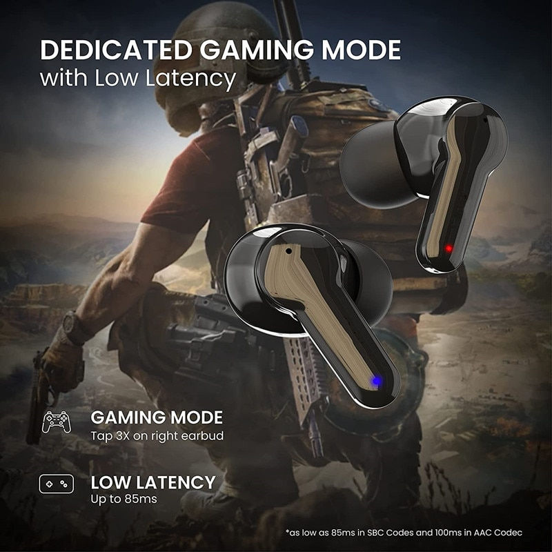 Thumbnail: BeatFade B103 True Wireless Bluetooth Earbuds – Gaming Mode, 10-Hour Playtime, ENC Dual Mics, Water Resistant, Deep Bass