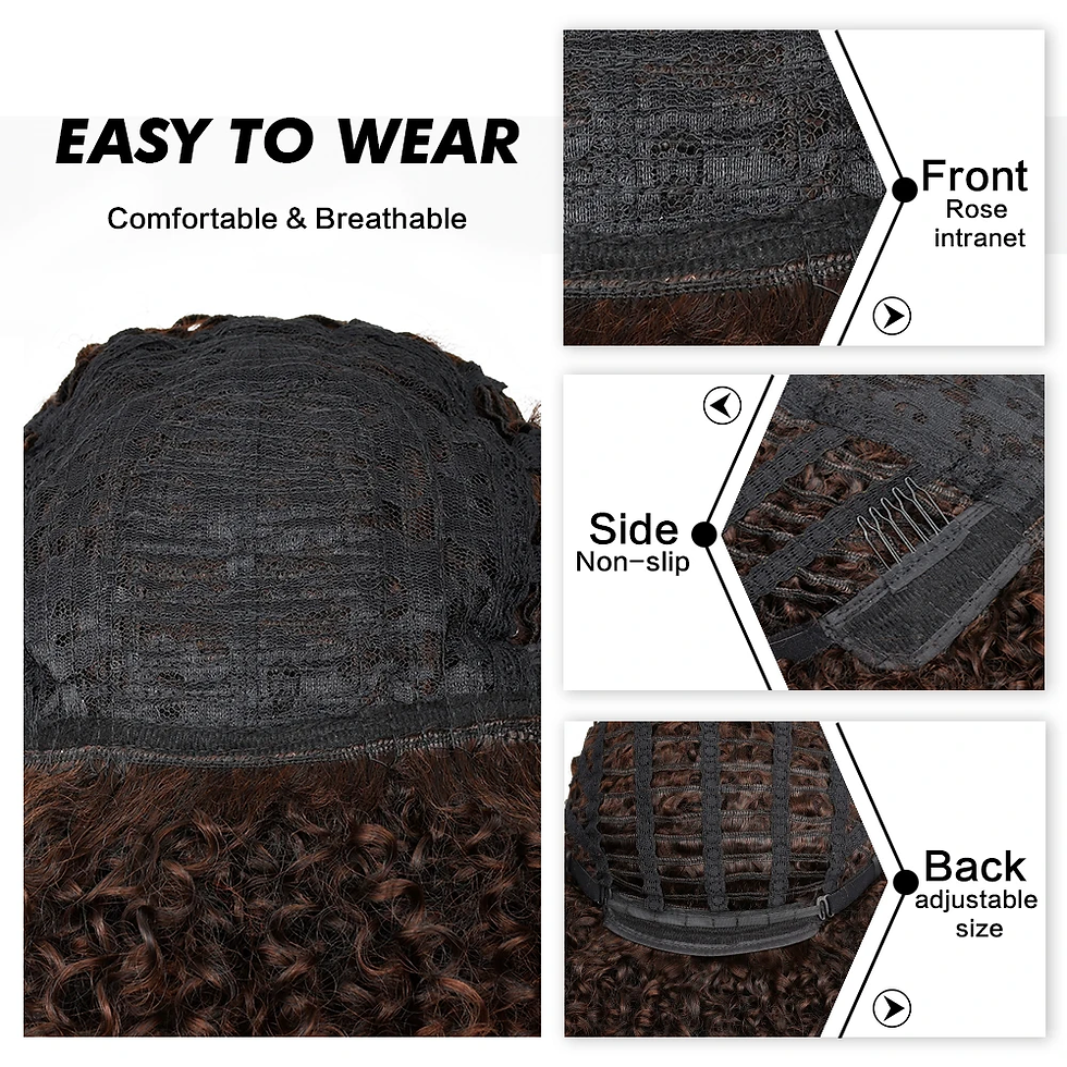 Miniatura: Short Synthetic Afro Wigs for Black Women African Black Pink Fluffy Soft Cosplay