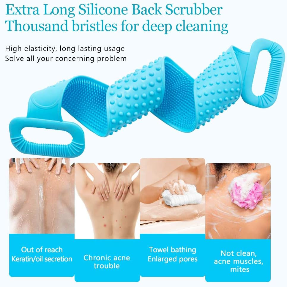 Miniature : Body Brush Back Scrubber, Silicone Bath Shower Brush for Women and Man, Soft Exf