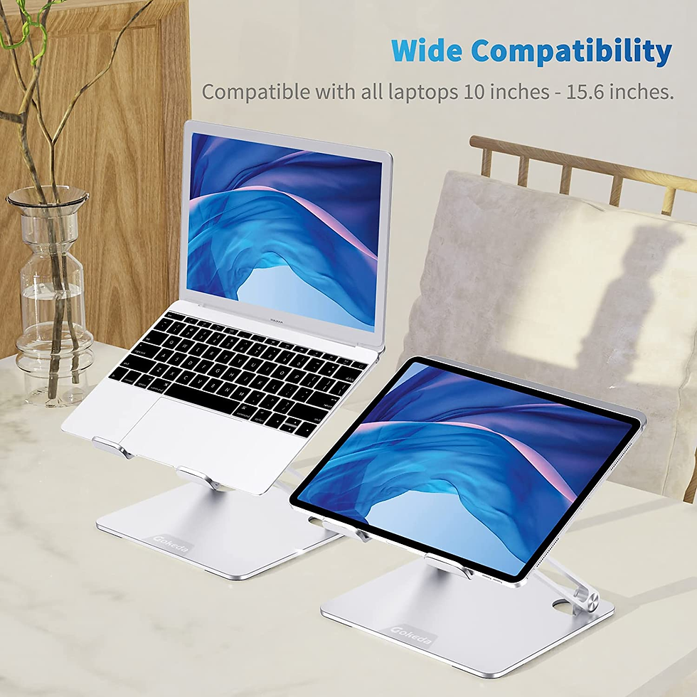 Miniatura: Laptop Stand, Ergonomic Aluminium Alloy Computer Stand for Desk, Multi-Angle Adj