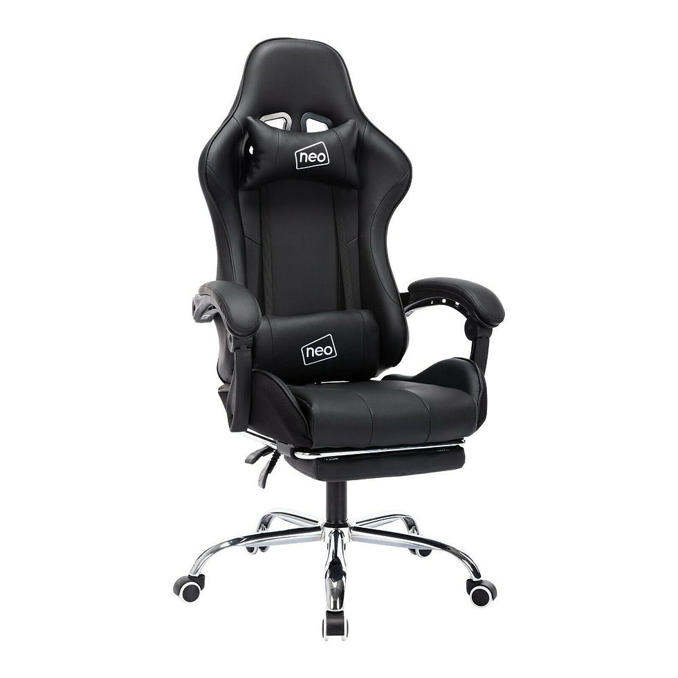 Thumbnail: Neo Leather Gaming Racing Chair Office Executive Recliner with Leg Rest Massage