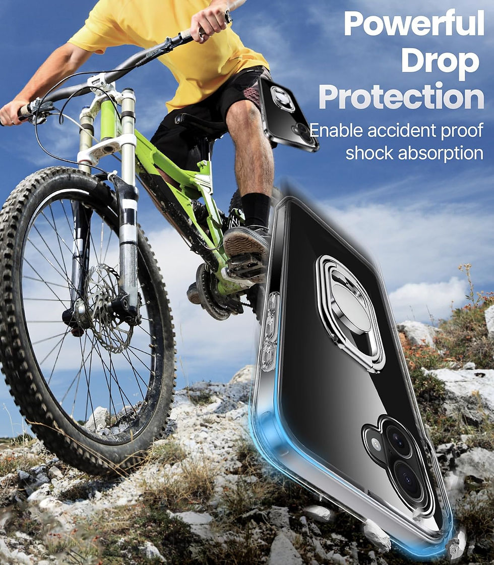Miniature : iPhone 16 Pro Protective Case with Adjustable Stand and Double Ring
