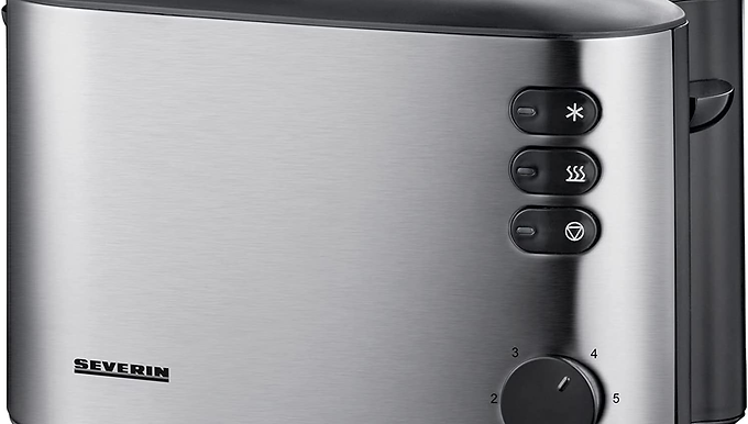 Severin Stainless Steel 2-Slice Toaster - Automatic, 850W Power