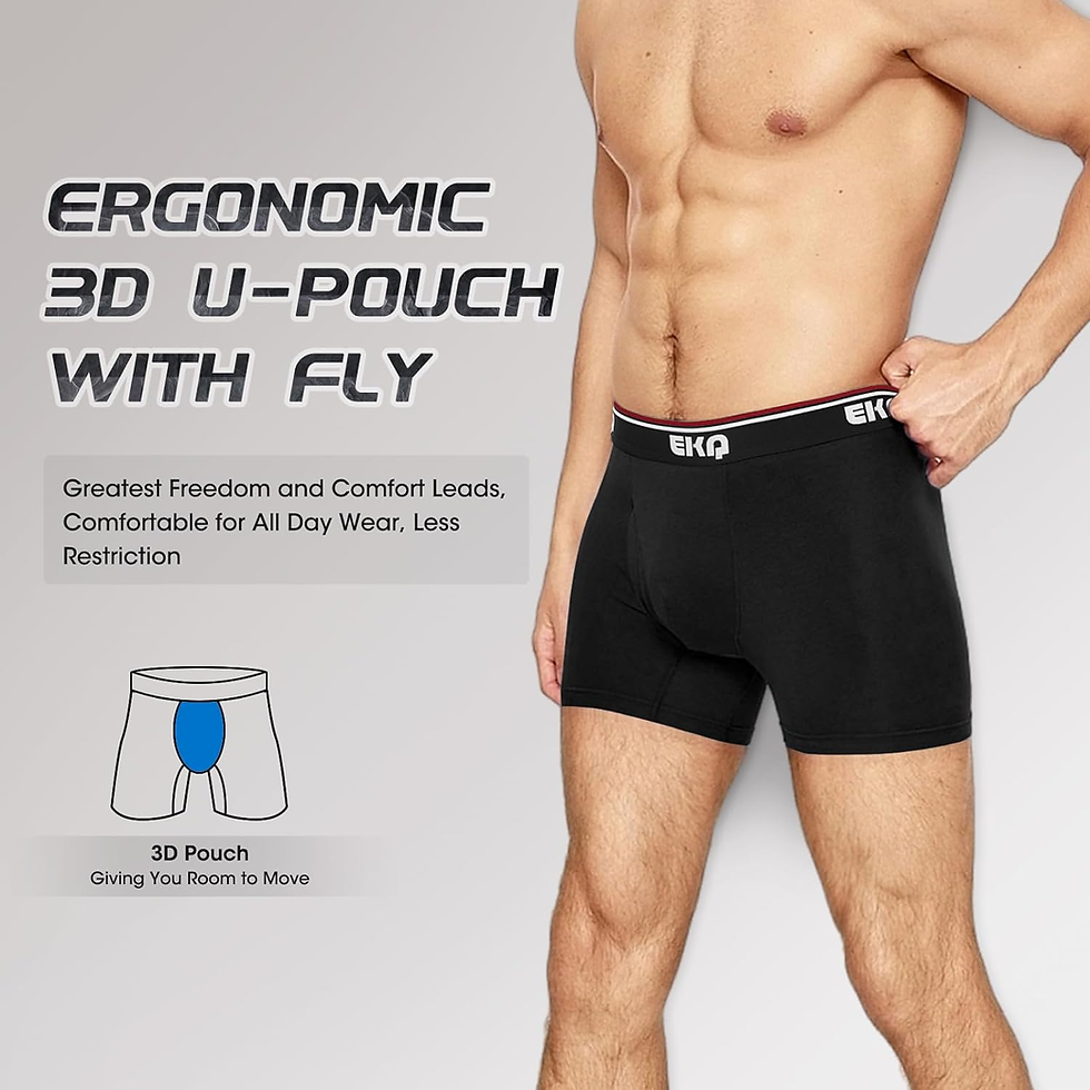 Miniatura: EKQ Mens Bamboo Underwear Boxer Shorts Multipack Cotton Briefs 4 Pack