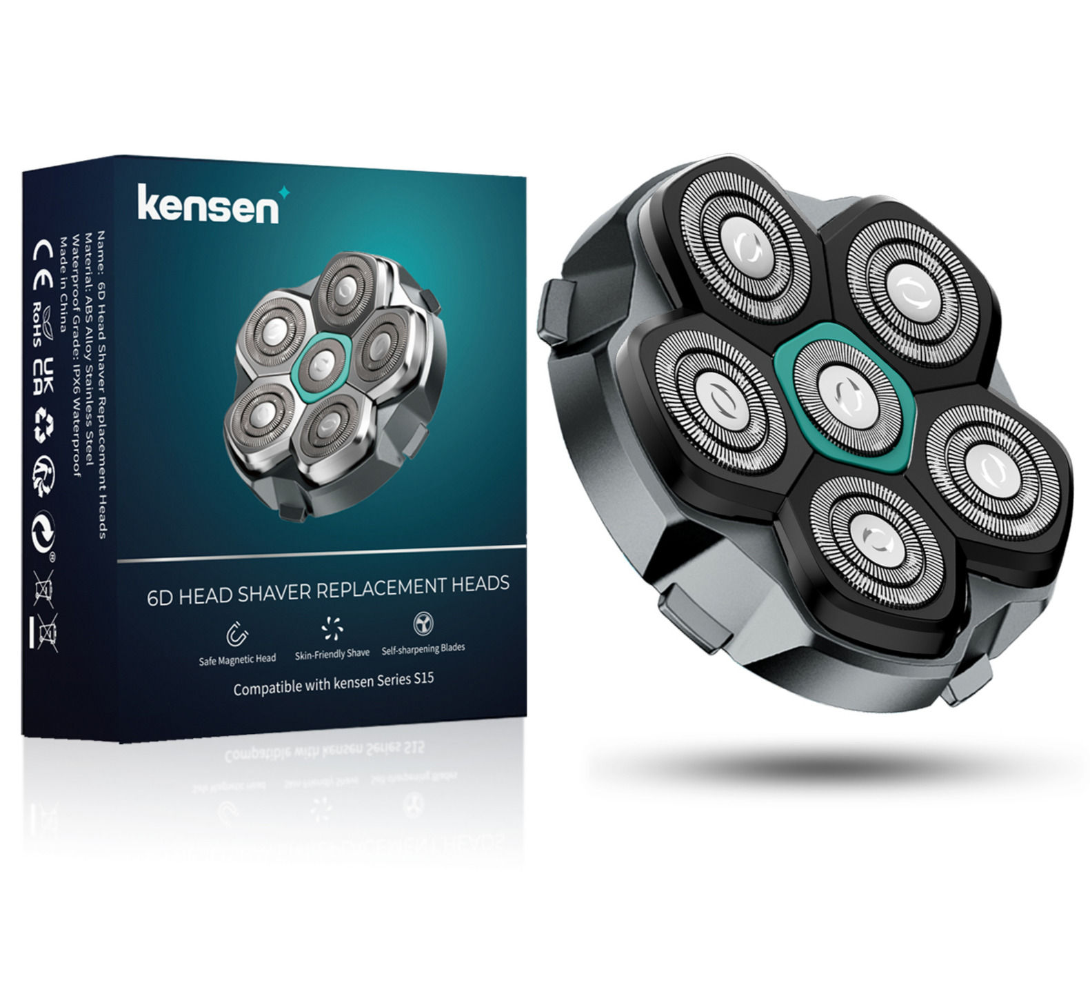 KENSEN Replacement Blade for S15 Head Shaver – 6D Magnetic Rotary Blade Head