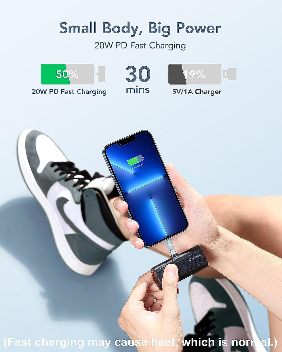 Thumbnail: 5000Mah Mini Power Bank,20W PD Quick Charge Battery Pack Portable Charger Pack C