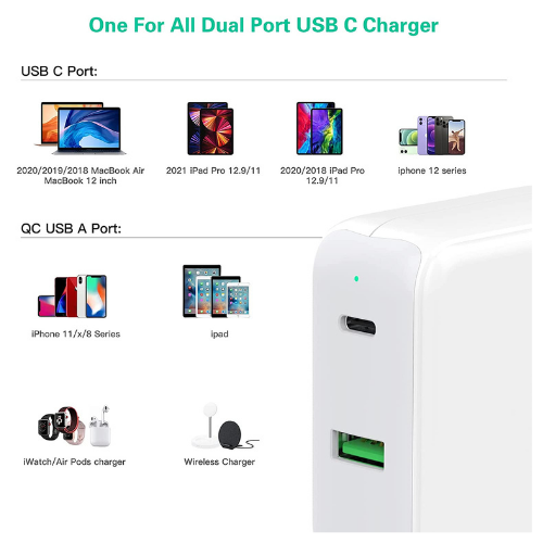 Thumbnail: IFEART USB-C Charger for MacBook 2020/2019/ 2018 | 65W Super Fast USB C