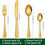 Miniature : Luxury 32-Piece Gold Kitchen Tableware Set – Kitchen Eating Utensils Set