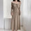 Thumbnail: Essence Casual Solid Color Cinched Waist Long Sleeve Dress – Autumn/Winter Elegance
