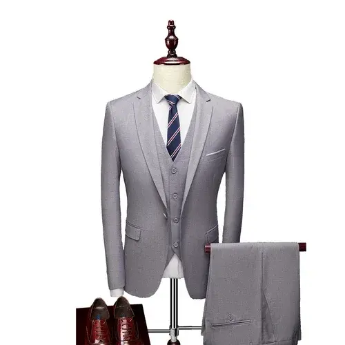 Miniatura: Men Business Blazers Jacket Vest Trousers High End Wedding Party Groom Suit 3 Pi