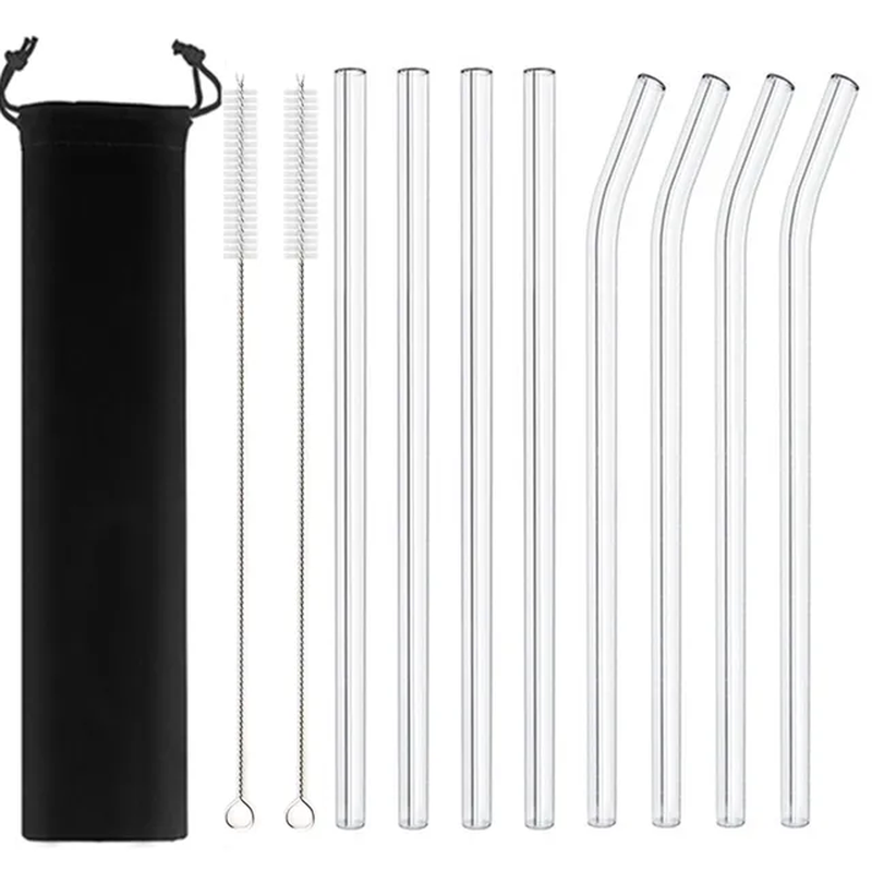 Miniatura: Reusable Clear Glass Smoothie Straws - 20cm for Milkshakes and Smoothies