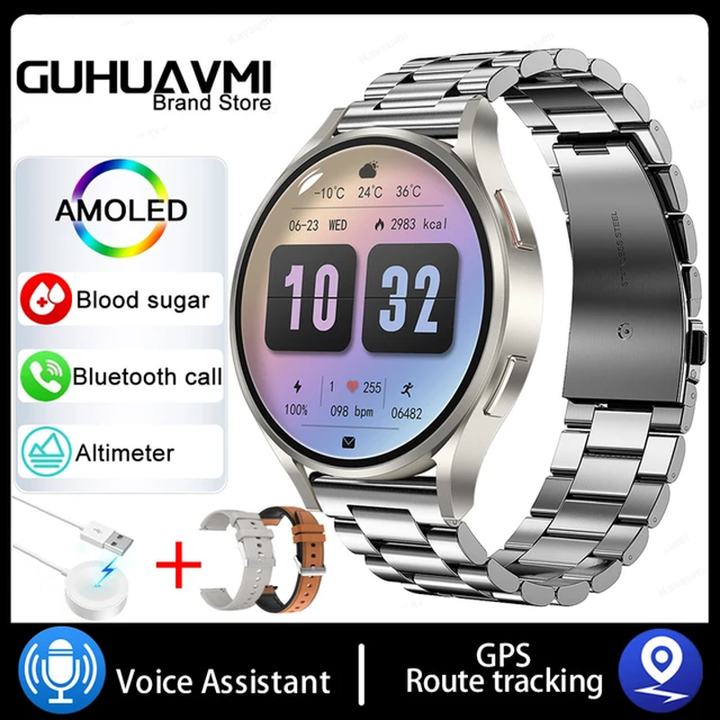 Miniatura: 2023 for Galaxy Watch 6 Classic NFC Blood Sugar Smart Watch Men Custom Dial Voic
