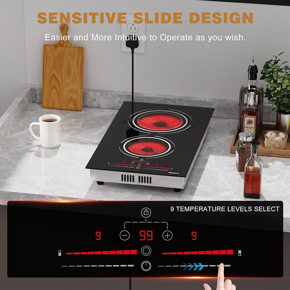 Thumbnail: Built-in Ceramic Hob 30Cm 2 Burners Plug in 13Amp Slide Control & Touch Control