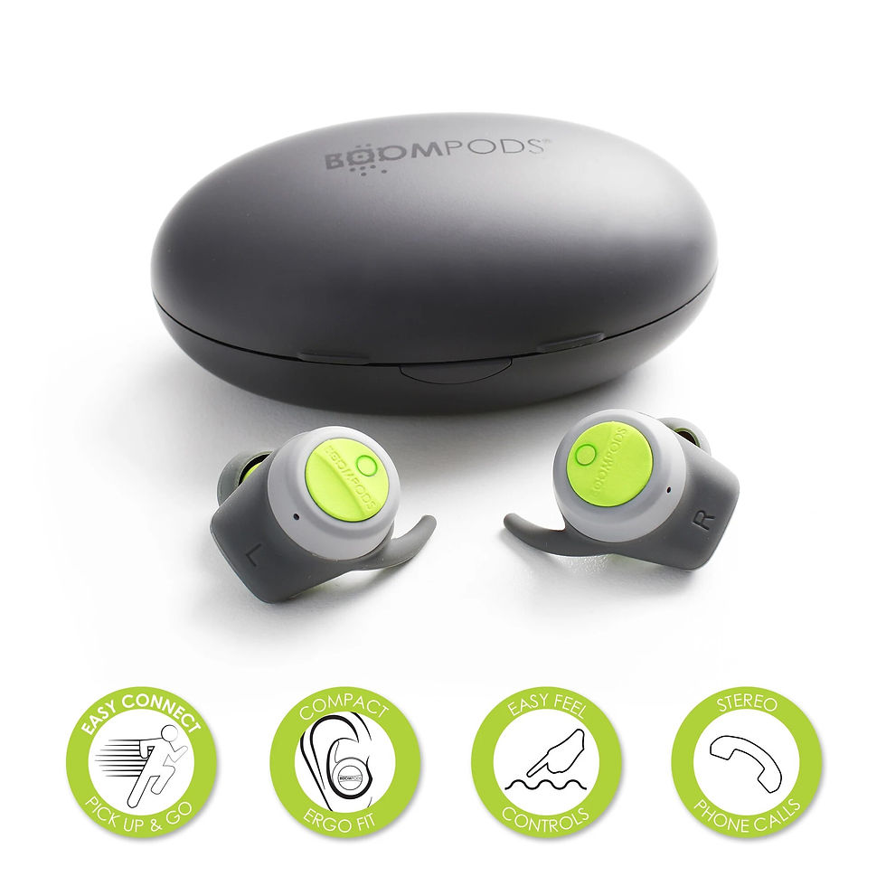 Miniature : Boompods True Wireless Earbuds Racing Sports Headset Secure Fit Auto-Pairing Sol