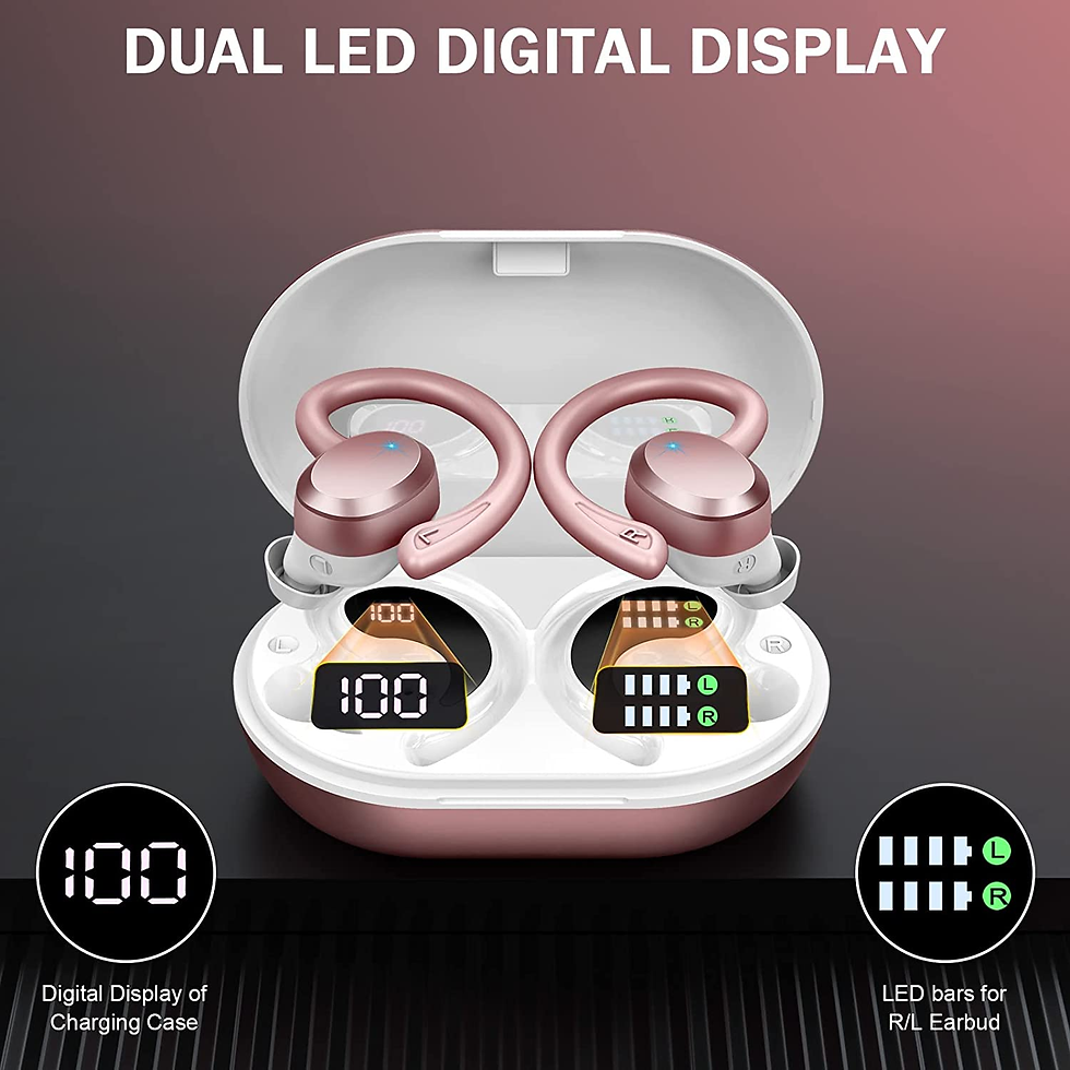 Miniatura: Immersive HiFi Stereo Wireless Earbuds - Bluetooth 5.3, Sport Earhooks, ENC Mic