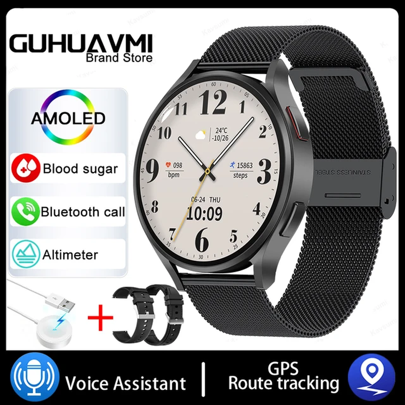 Miniatura: 2023 for Galaxy Watch 6 Classic NFC Blood Sugar Smart Watch Men Custom Dial Voic