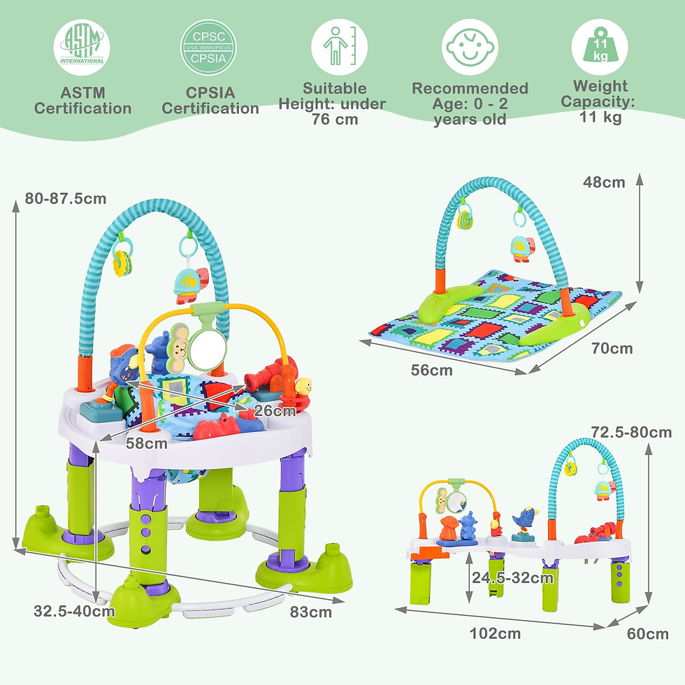 Thumbnail: 4-In-1 Baby Bouncer with Music, Toys and Adjustable Heights
