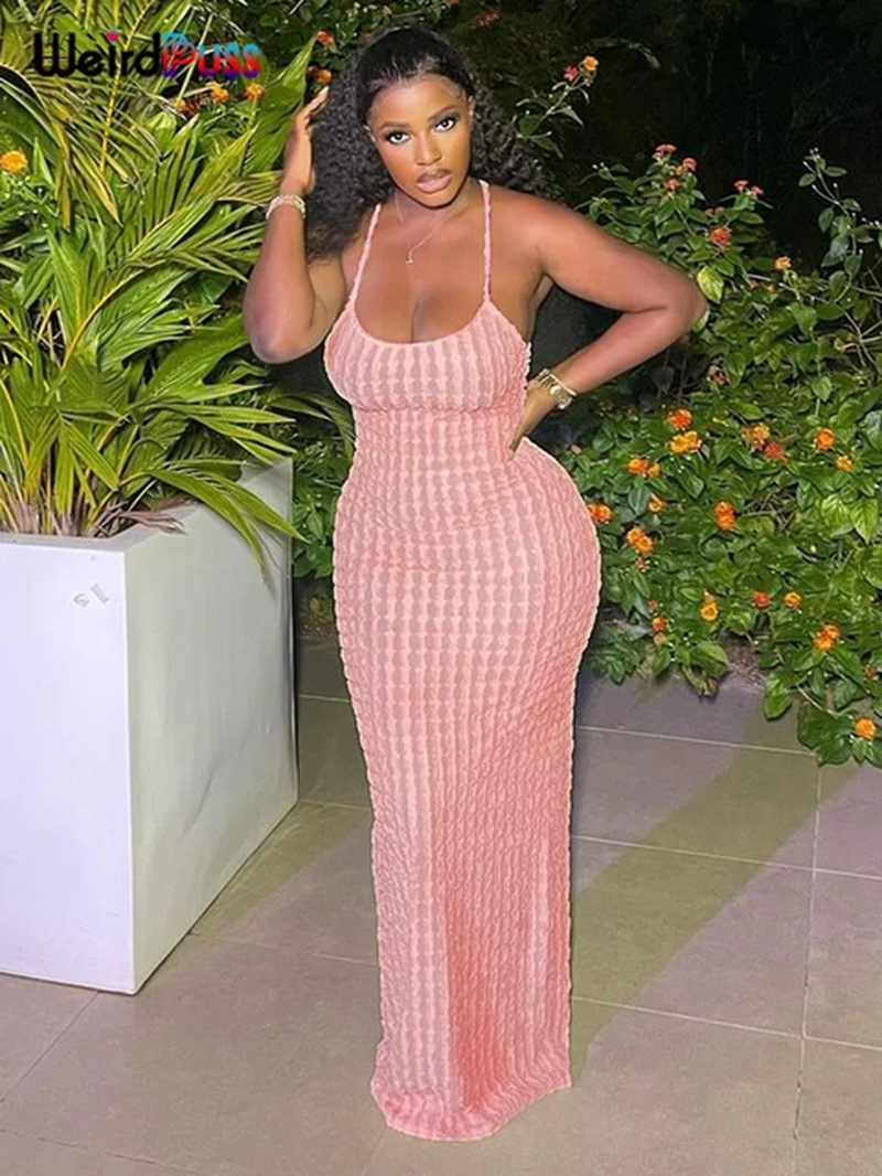 Miniatura: Women’s Cross Bandage Backless Maxi Dress Bodycon Sexy Skinny Elegant