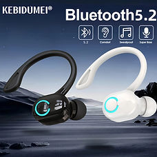 Wireless Bluetooth Single Earbud with Hook – Lightweight, Hands-Free Design, and LED Touch Controls