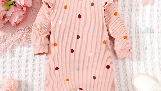 Baby Polka Dot Long Sleeve Jumpsuit Toddler Baby Grow
