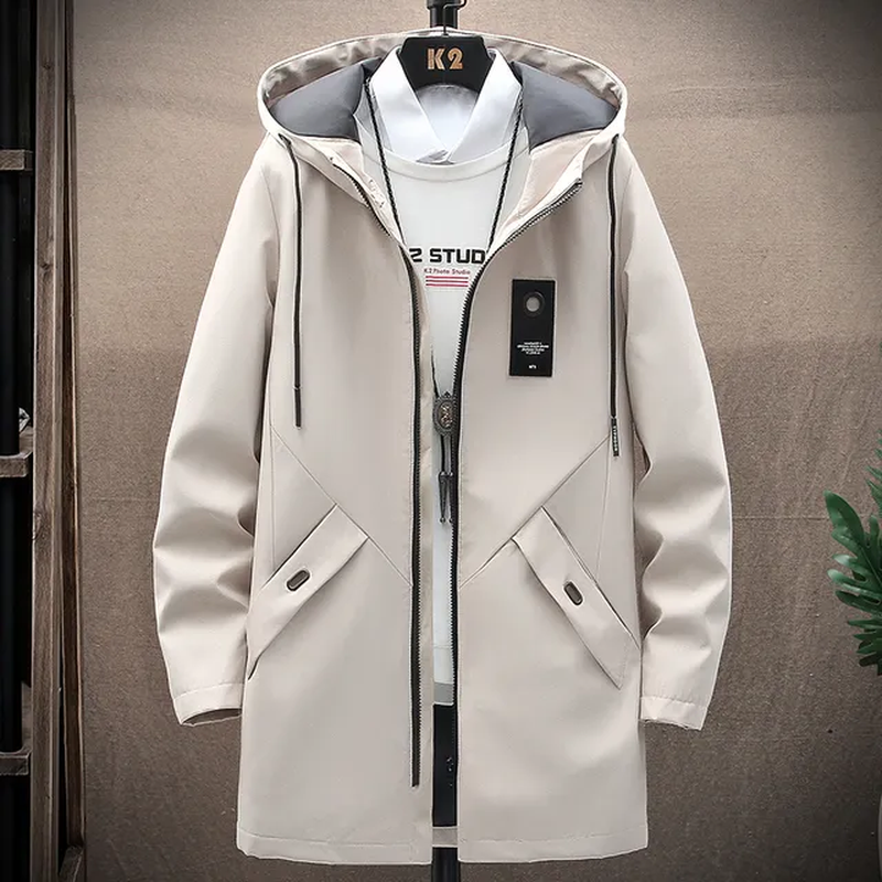 Thumbnail: Men's Hooded Windbreaker Coat.