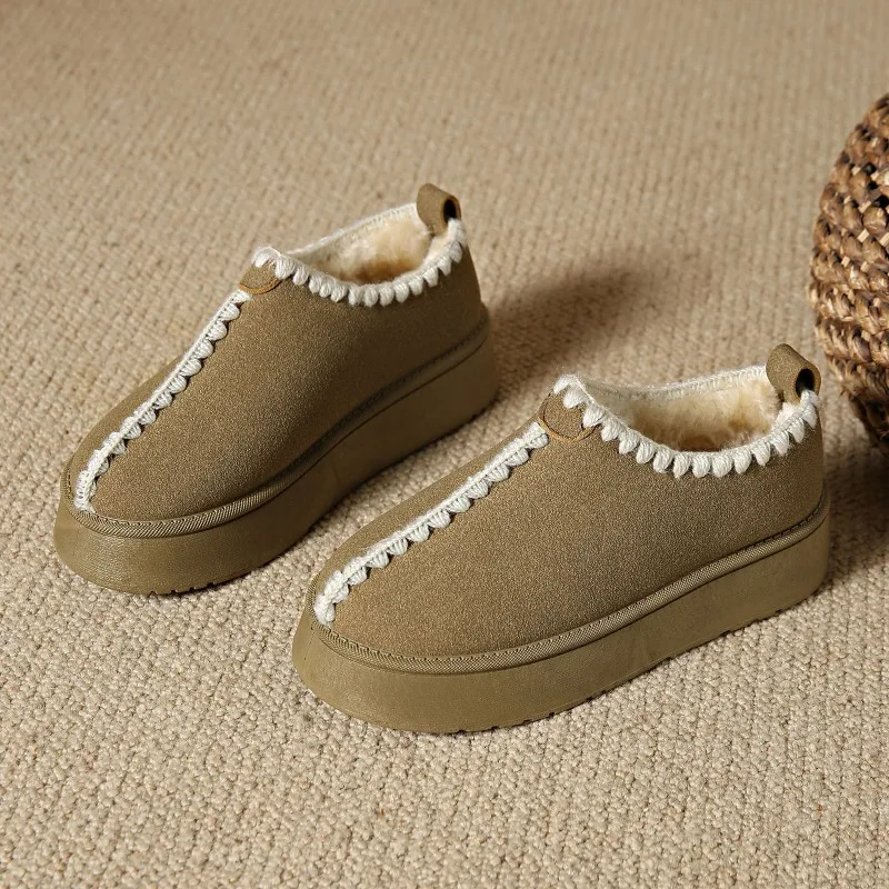 Miniatura: Snow Boots for Women 2023 Winter New Cashmere Warm Thick Soles without Heel-Cove