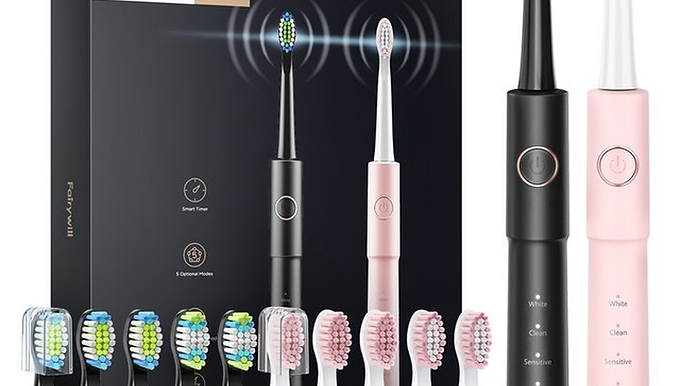 Sonic Electric Toothbrush E11 Waterproof USB Charge with 8 Brush Replacement Hea