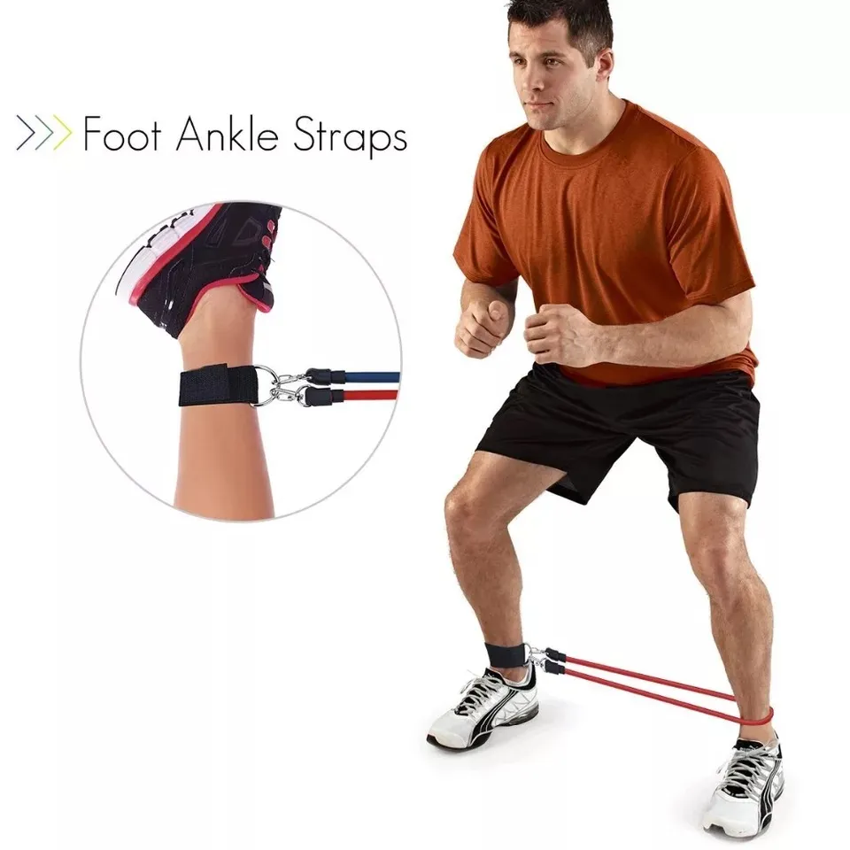 Thumbnail: Bodybuilding Resistance Bands Gym Rubber Sport Elastic Rope Pull Fitness Sports 