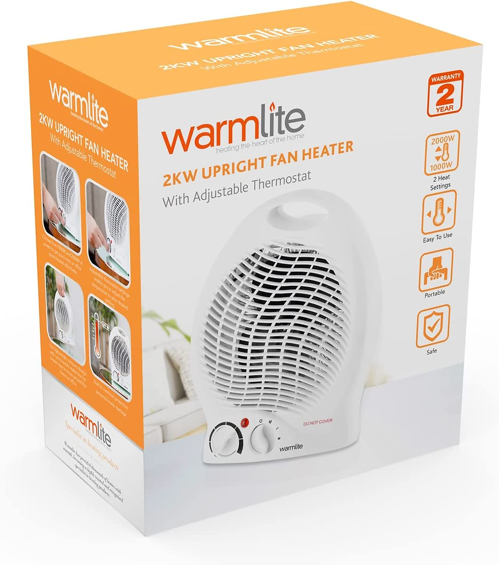 Thumbnail: Warmlite WL44002  Thermo Fan Heater with 2 Heat Settings and Overheat Protection