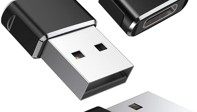 USB to USB C Adapter 3Pack, Type C Female to A Male USB Converter