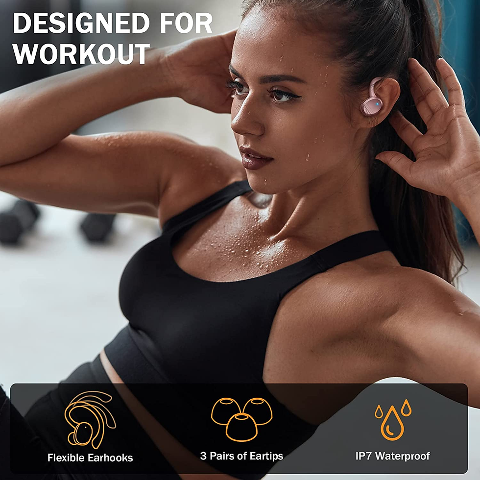 Miniatura: Immersive HiFi Stereo Wireless Earbuds - Bluetooth 5.3, Sport Earhooks, ENC Mic