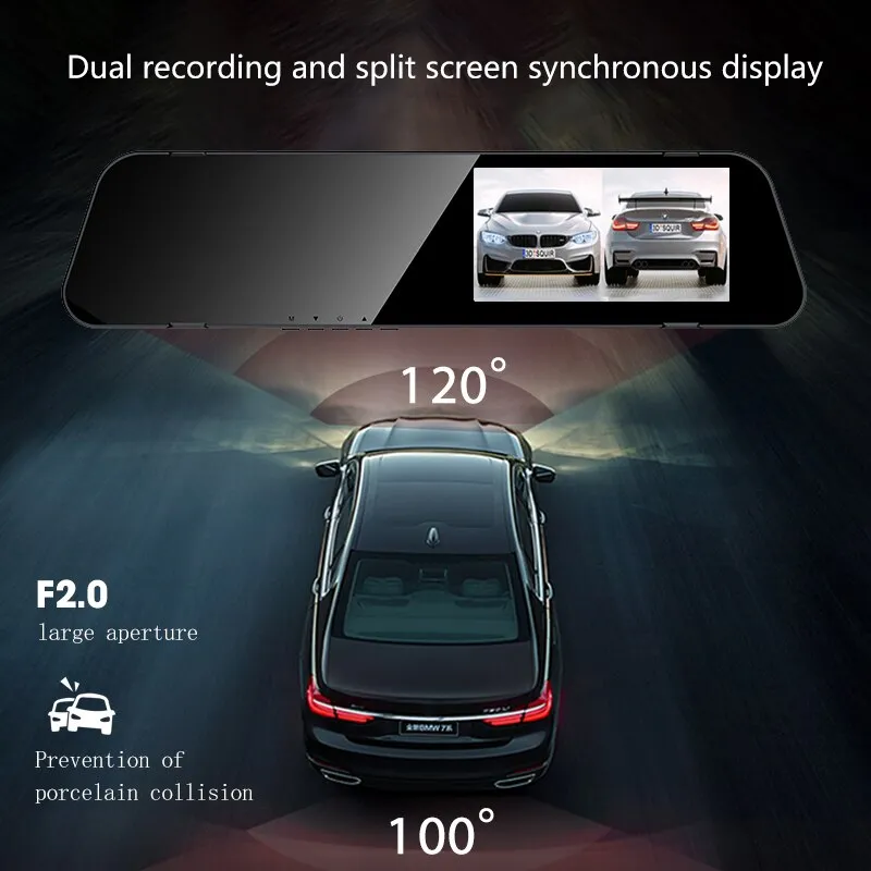 Thumbnail: Car Front and Rear Dual Lens High-Definition Night Vision 1080P Driving Recorder