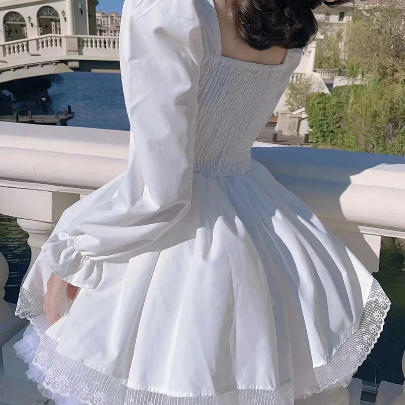 Thumbnail: Lolita Vintage Dress with Puff Sleeves.