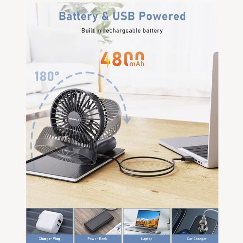 Miniatura: Tripole Portable Hand Air Cooling With USB Rechargeable - 24 Hrs Battery Life