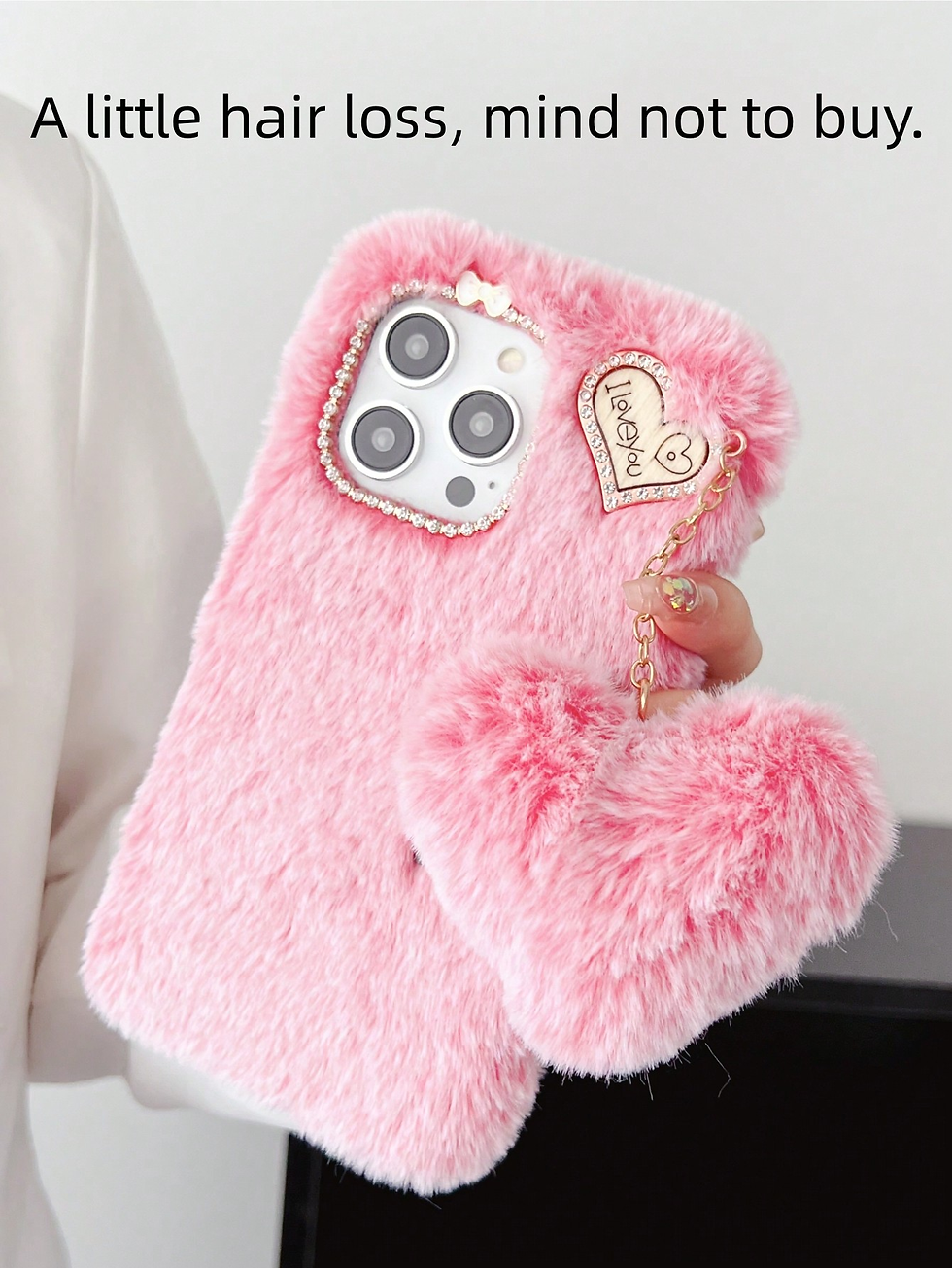 Miniatura: Phone Case For iPhone, Samsung Phone Anti Shock With Love Heart Pendant Fluffy
