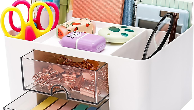 Desk Organizer with Drawers Storage Box for Makeup