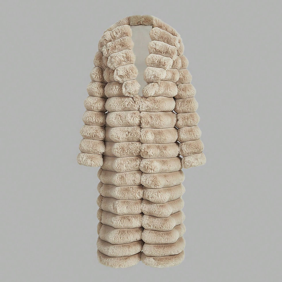 Miniatura: Women's Elegant Faux Fur Long Coat – Luxurious Winter Outerwear
