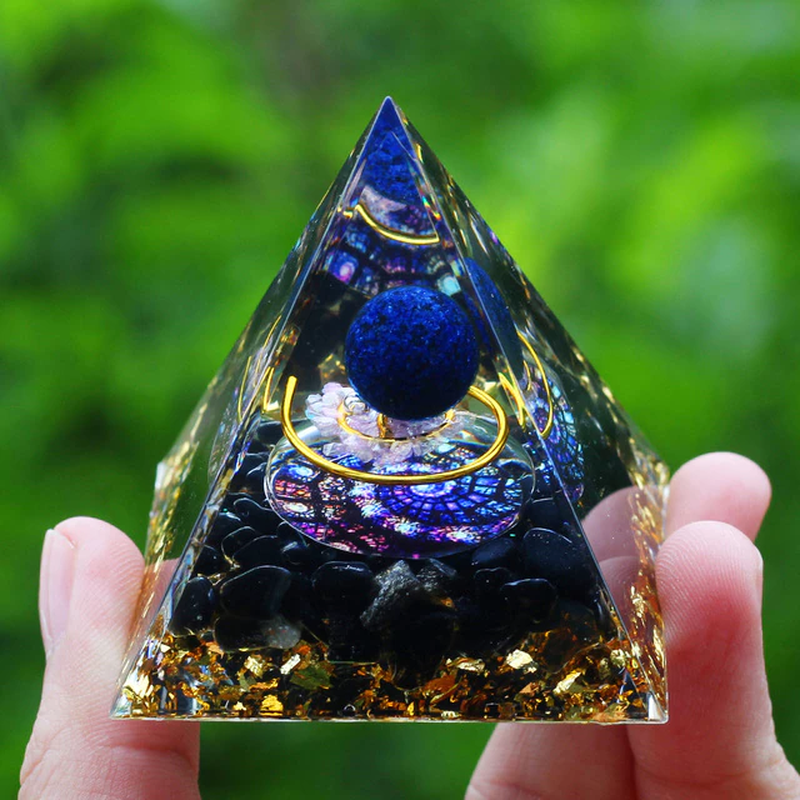Miniatura: Crystals Stone Orgone Pyramid Energy Generator Natural Amethyst Peridot Reiki Ch