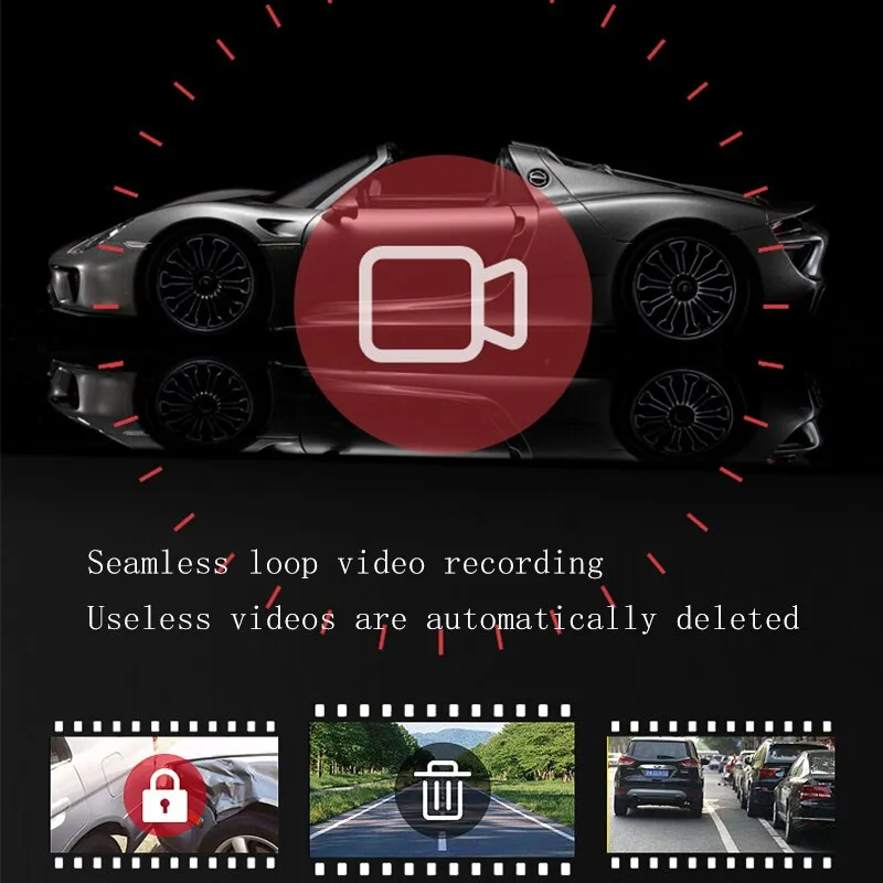 Miniatura: Car Front and Rear Dual Lens High-Definition Night Vision 1080P Driving Recorder