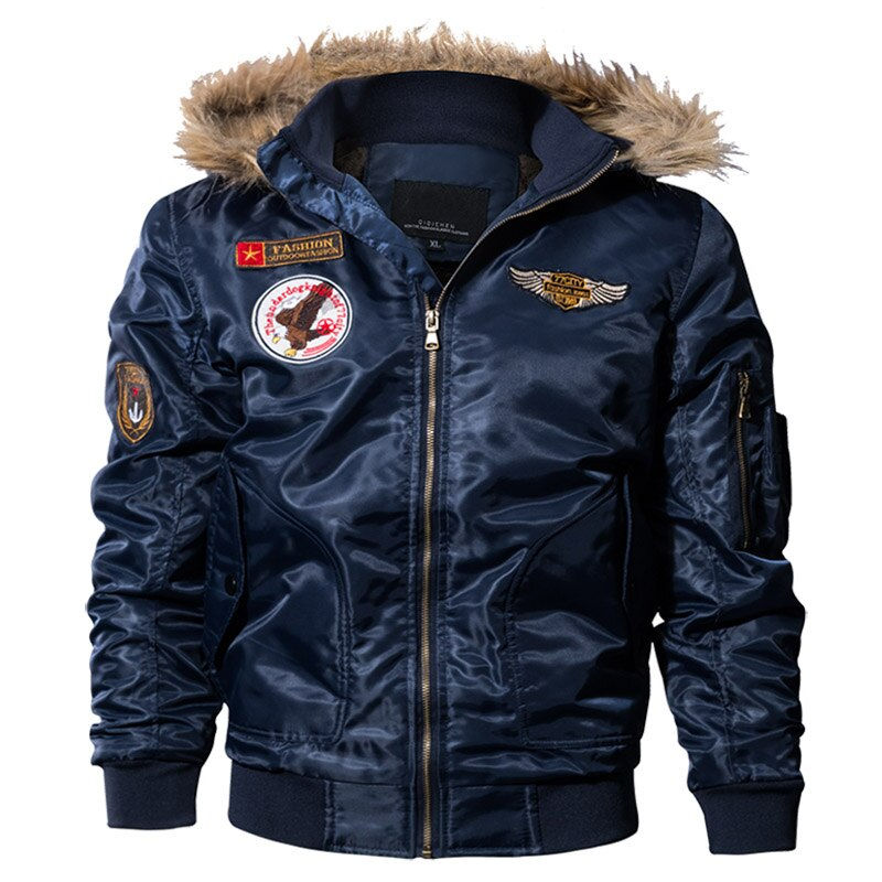 Miniatura: Winter Bomber Jacket Men Wind breaker Thick Fleece