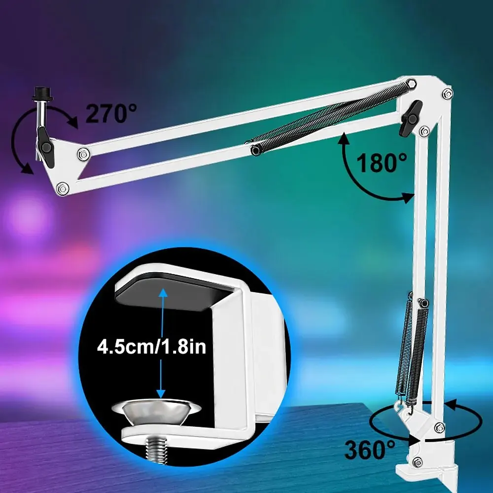 Miniatura: USB Condenser Microphone with Articulated Arm - White RGB