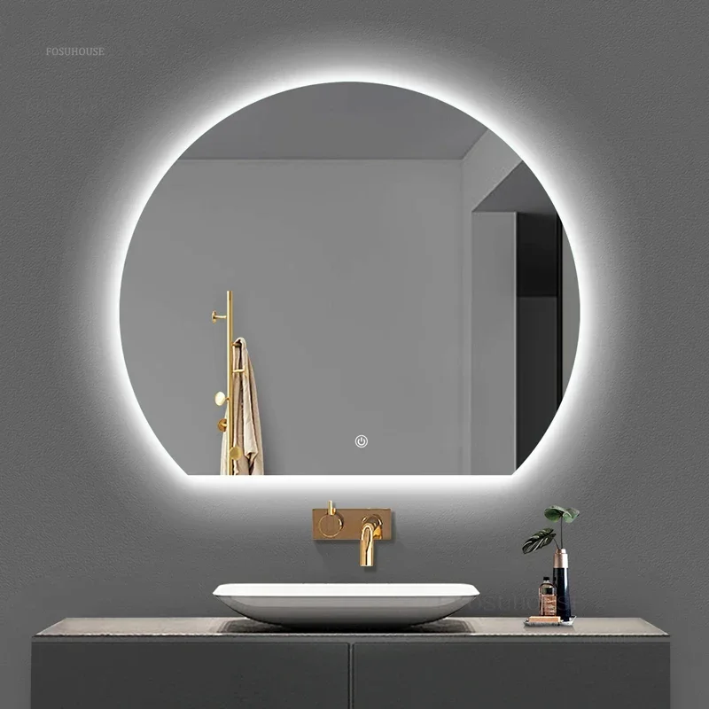 Thumbnail: Modern Semi-Circular Smart Bath Mirrors Creative Touch Bathroom Mirror Home Bedr