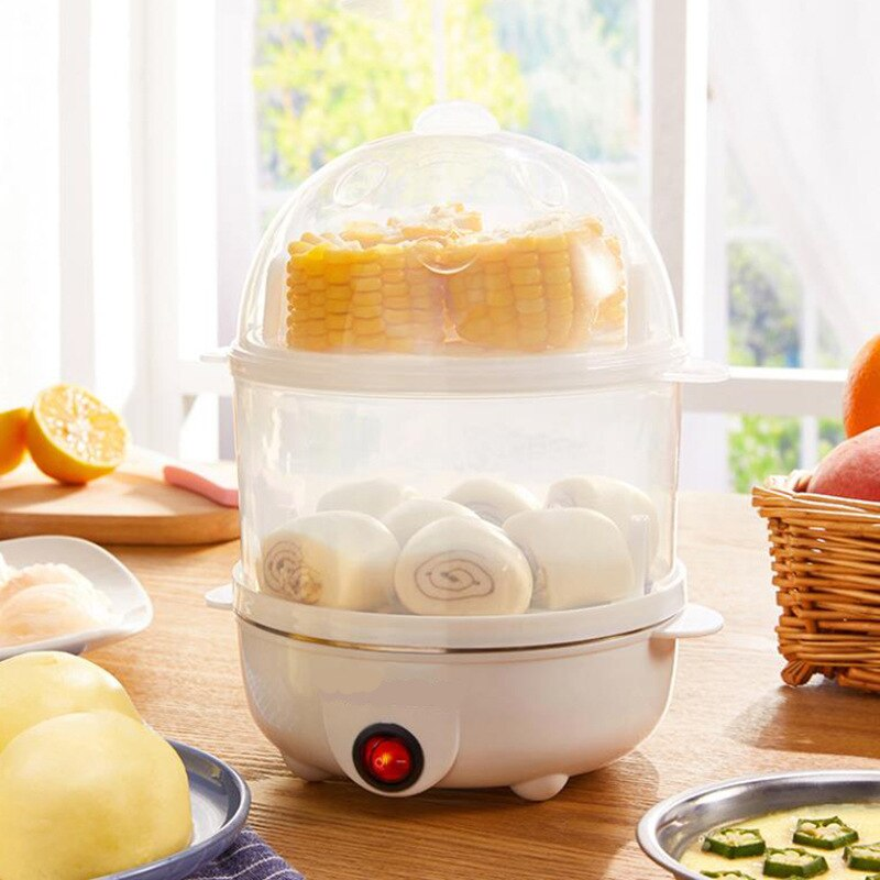 Miniature : Multifunction Double-Layer Electric Egg Cooker & Rapid Corn Milk Boiler