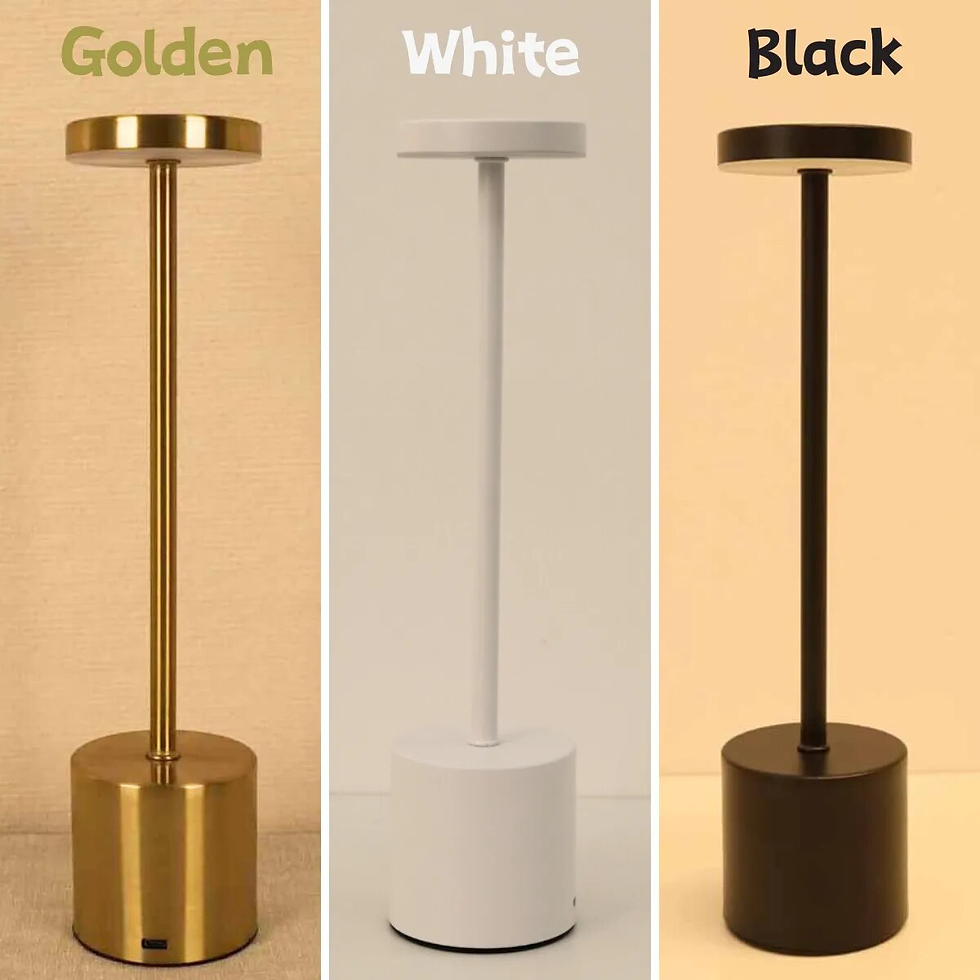 Miniatura: Simple LED Rechargeable Touch Metal Table Lamp Three Colors Bedside Creative Amb