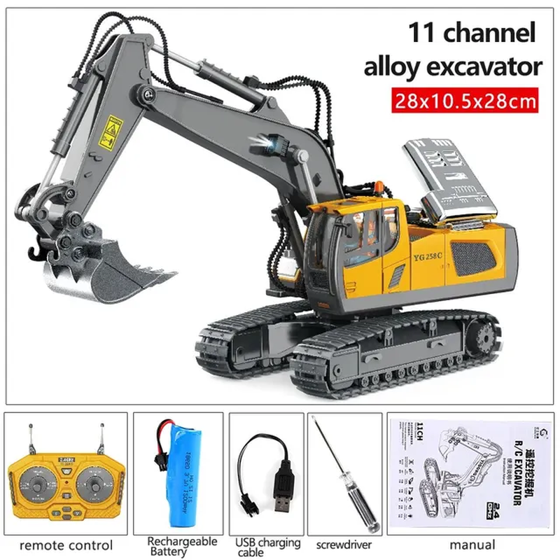 Miniatura: 11 Channels Excavator 9 Channels Dump Truck 2.4G 1:20 Remote Control Alloy Plast
