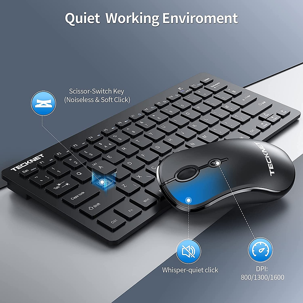 Miniature : TECKNET Mini Wireless Keyboard and Mouse Set – Compact & Ultra-Responsive