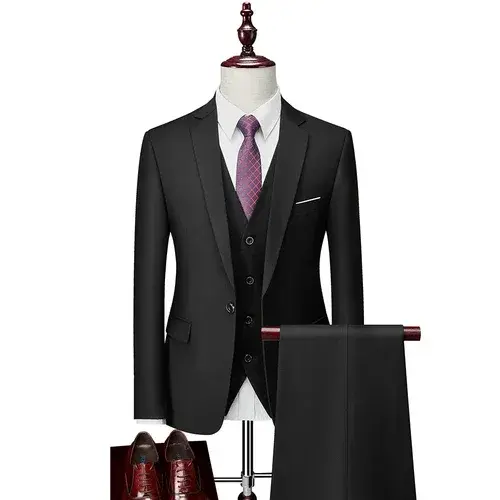 Miniatura: Men Business Blazers Jacket Vest Trousers High End Wedding Party Groom Suit 3 Pi