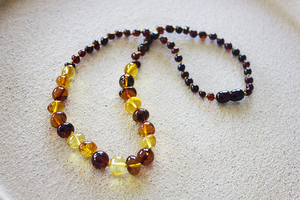 Miniature : Collier "perle" en Ambre Baltique